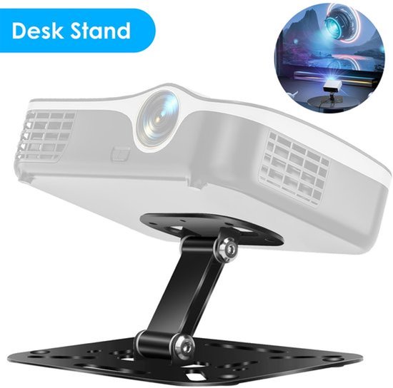 Projectorstandaard opvouwbaar 180° verstelbaar, plafondbeugel en tafelstandaard, universeel 1/4″ schroefdraad, max 5 kg