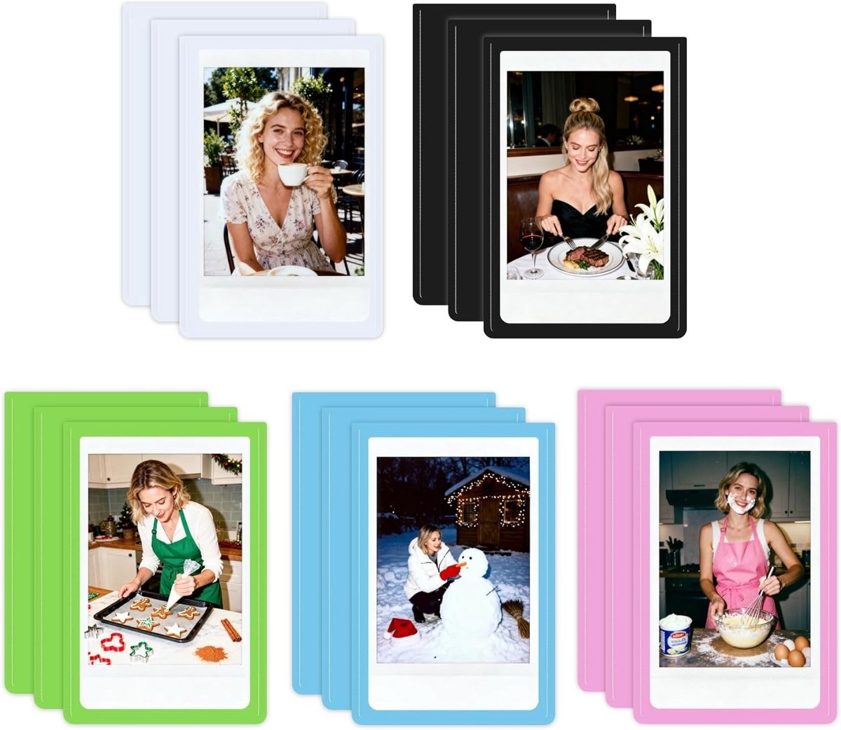 Mini Magnetische Fotolijsten 15 Stuks 9.5x6.3cm - Ideaal voor Foto's, Postkaarten en Creatieve Decoraties op de Koelkast