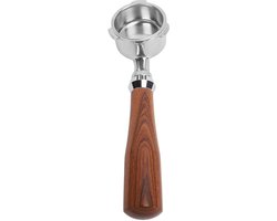 Dailygoods - Dailygoody - Bodemloze Filterhouder - Koffiefilterhouder - Houten Handvat - Roestvrij Staal - Geschikt voor Thuis - 51 Mm - 39edi2wob6-14