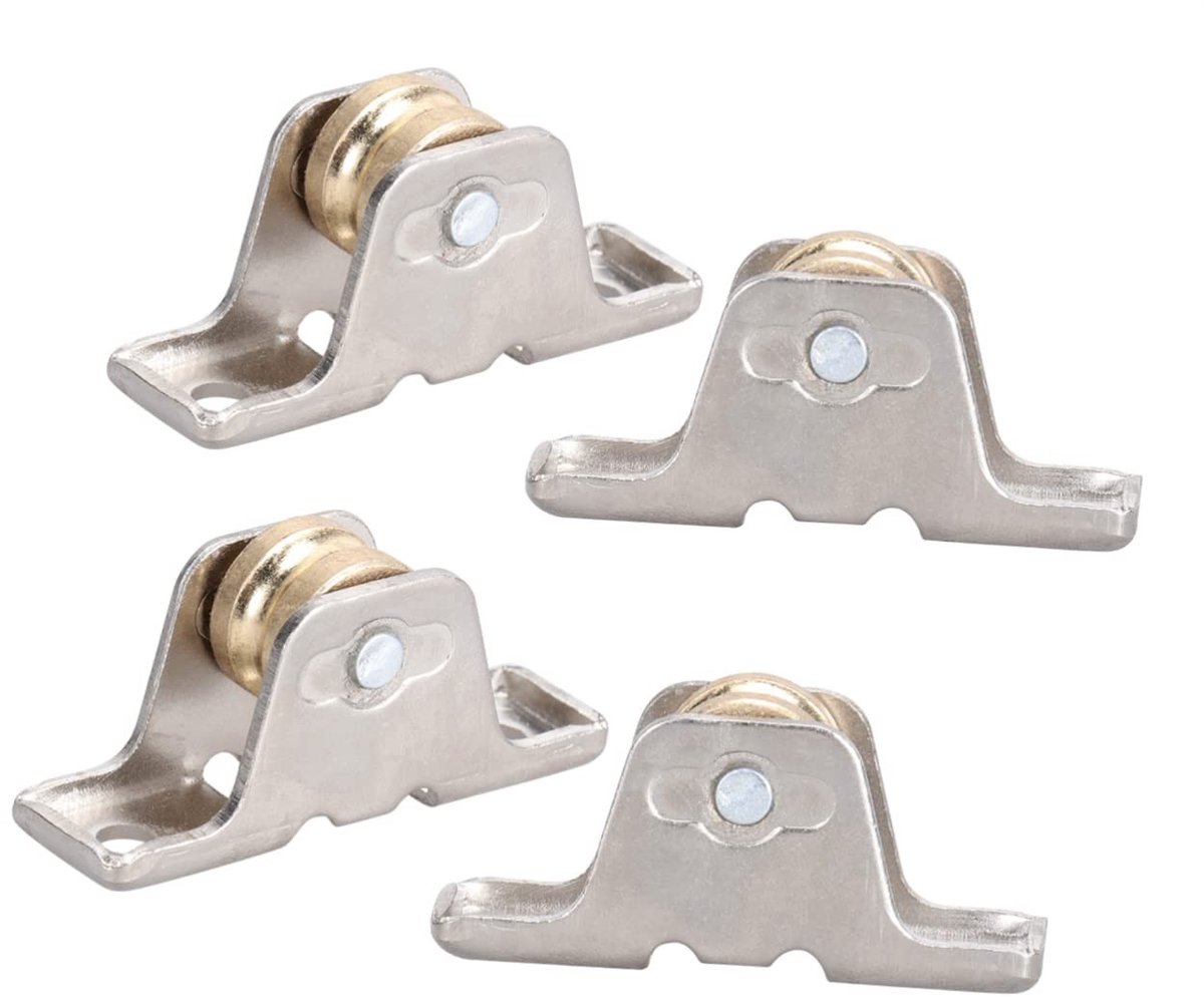 Dailygoods - Dailygoody - Gordijnrollen - Schuifstang - 4 stuks - Roestvrij staal - Zware spoor blok rollen - Voor venster gordijnen - Transparant