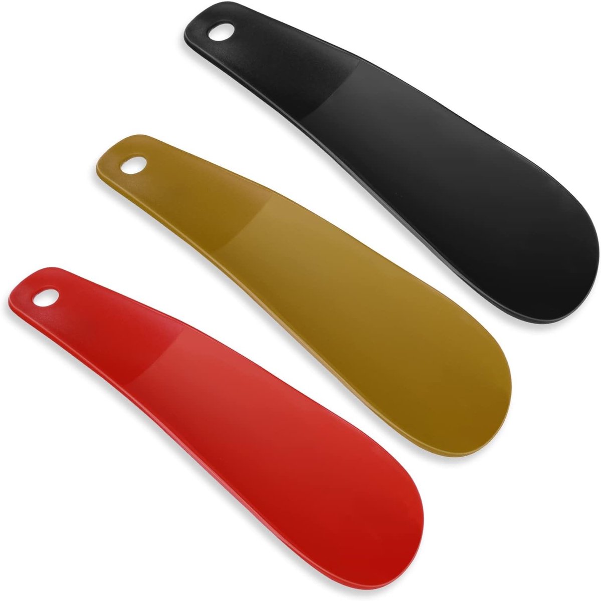 3-delige kleine schoenlepel, 16 cm plastic schoenlepel met haak, comfortabel handvat, ideaal voor reizen, geschikt voor mannen, vrouwen en kinderen
