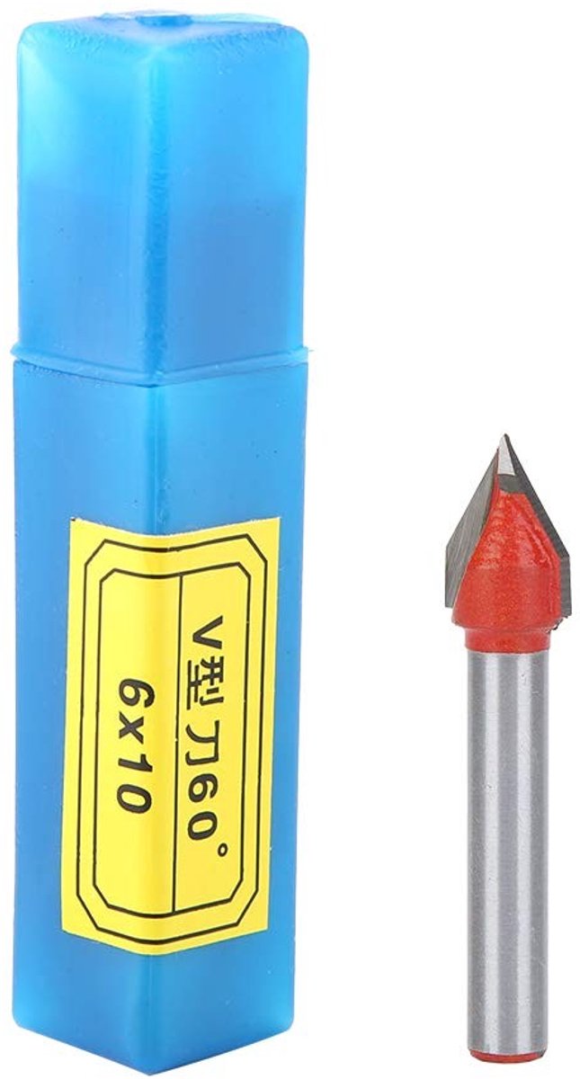 Dailygoods - Dailygoody - Router Wolfraam Staal - Frezen - 60 Graad 6mm Schacht - V-groefbeetje - Houtbewerking - Graveerbeetje - Precisie