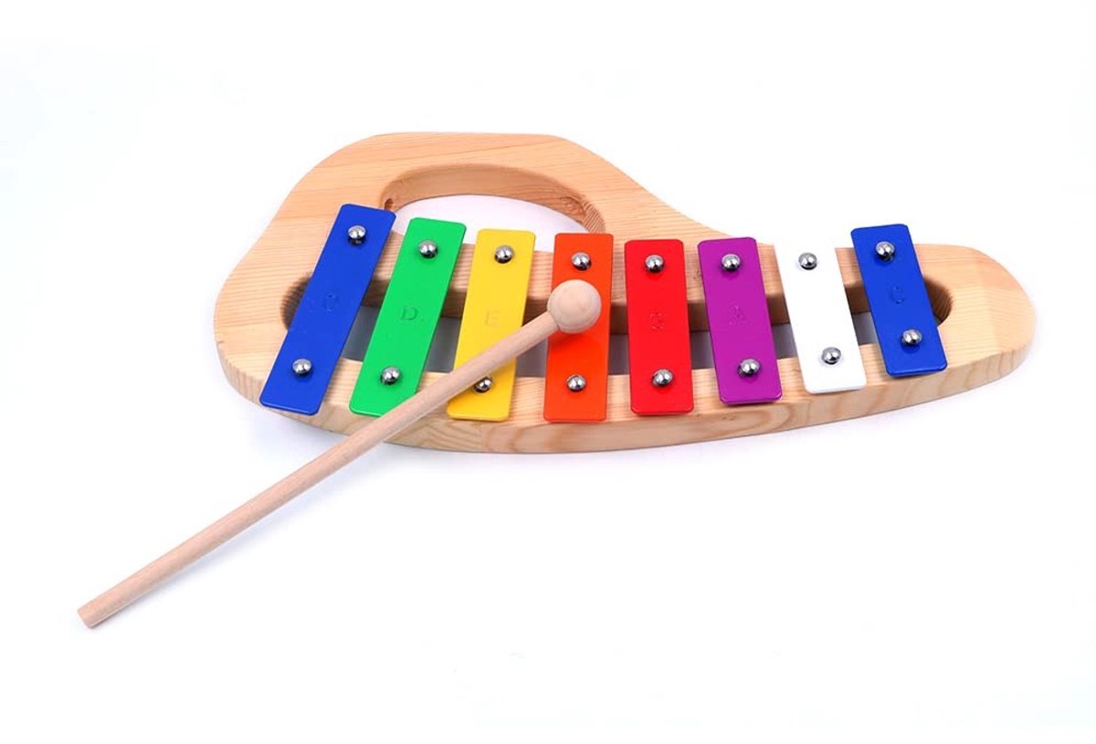 Dailygoods - Dailygoody - Klokkenspel - Houten xylofoon - Uniek design - Draagbaar - 8 metalen toetsen - Geschikt voor studenten - Inclusief houten kloppers