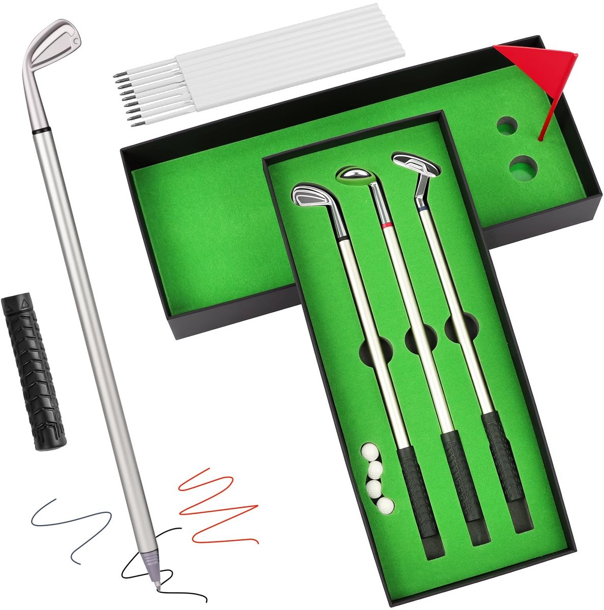 Dailygoods - Dailygoody - Golf pen-set - Golfstiften - Grappig fidget-speelgoed - Mini-desktopspellen - Cadeau voor mannen - Geschikt voor volwassenen