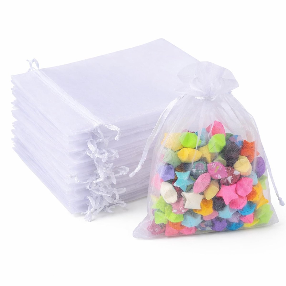 Dailygoods - Dailygoody - Organza-zakjes - Bruiloft - 50 stuks - Klein geschenkzakje - Cadeauzakjes - Perfect voor snoep en sieraden - 10 x 15 cm