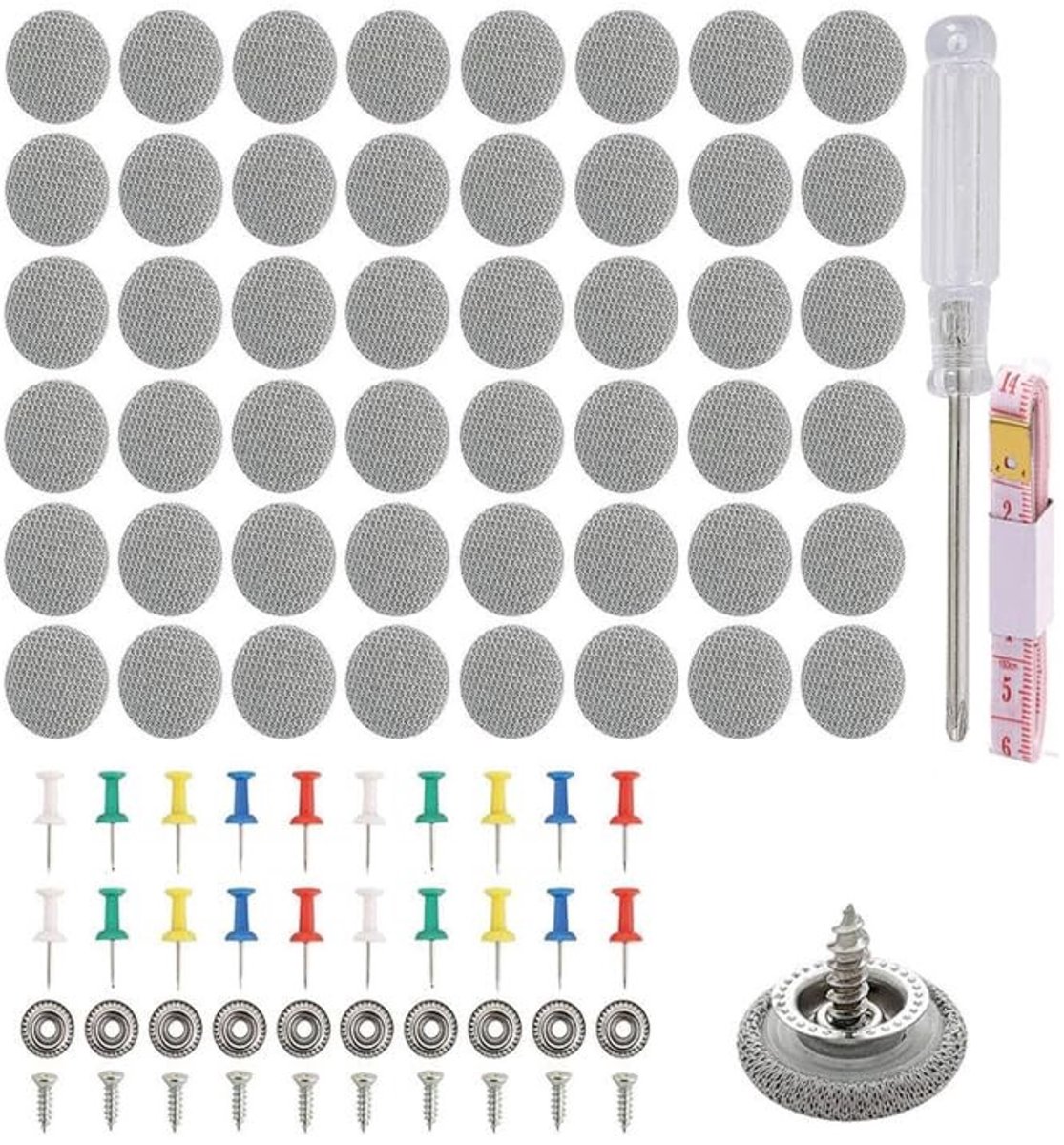 Dailygoods - Dailygoody - Auto Dakhemel Reparatie Klinknagels - 132 Stuks Set - Universele Klinknagels - Zwart - Inclusief Liniaal en Schroevendraaier - Geschikt v...