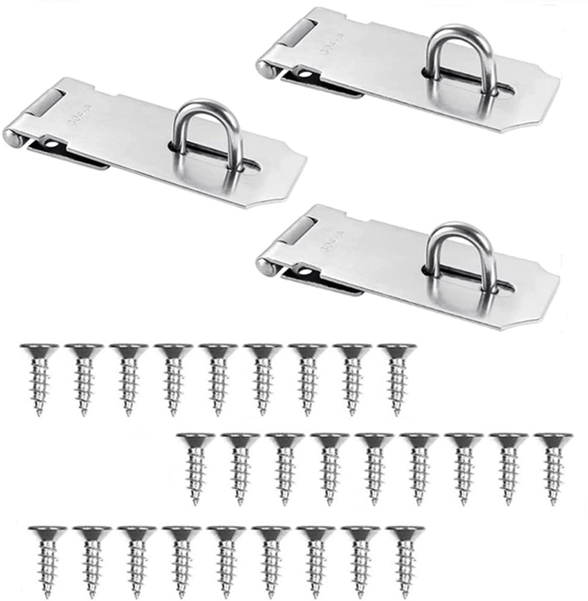 Dailygoods - Dailygoody - Roestvrijstalen Deurgrendel - 3 Stuks - Betrouwbare Beveiliging - Zilver - Duurzaam Materiaal - Geschikt voor Deuren en Kasten