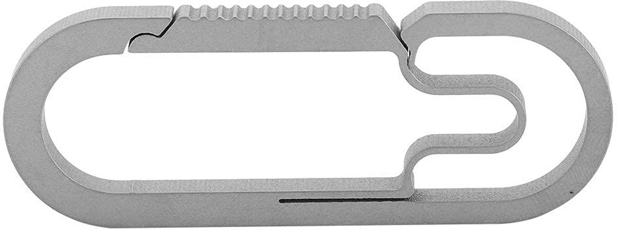 Dailygoods - Dailygoody - Sleutelhanger titanium - Ronde karabijnhaak - Licht en duurzaam - 7 x 2,5 x 0,4 cm - Sleutelhouder - Perfect voor doe-het-zelvers - Kleur...