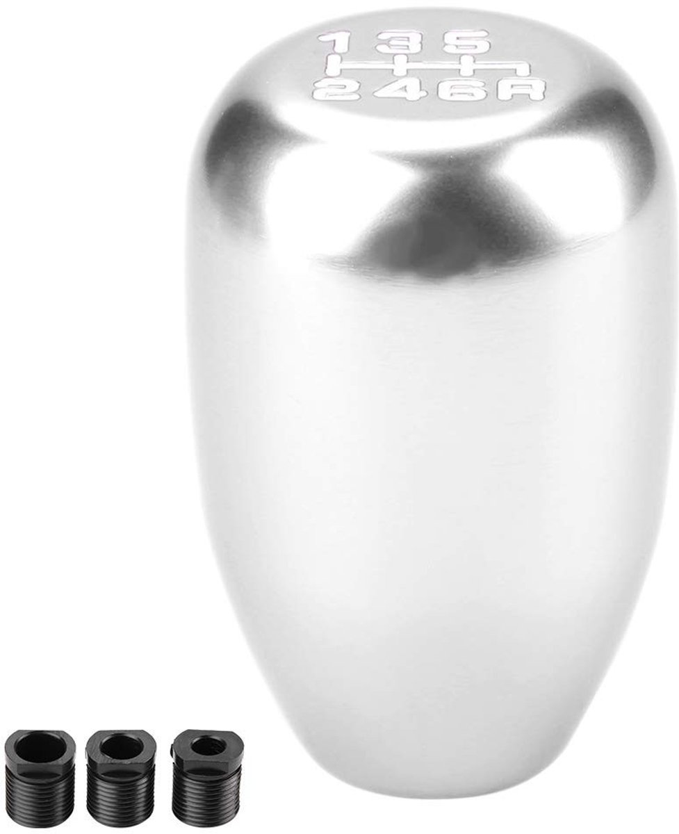 Dailygoods - Dailygoody - Versnellingspook Knop - Universele Metaal Upgrade - Stijlvol en Duurzaam - Zilver - Auto Accessoires - Verbeterde Grip - Geschikt voor Au.