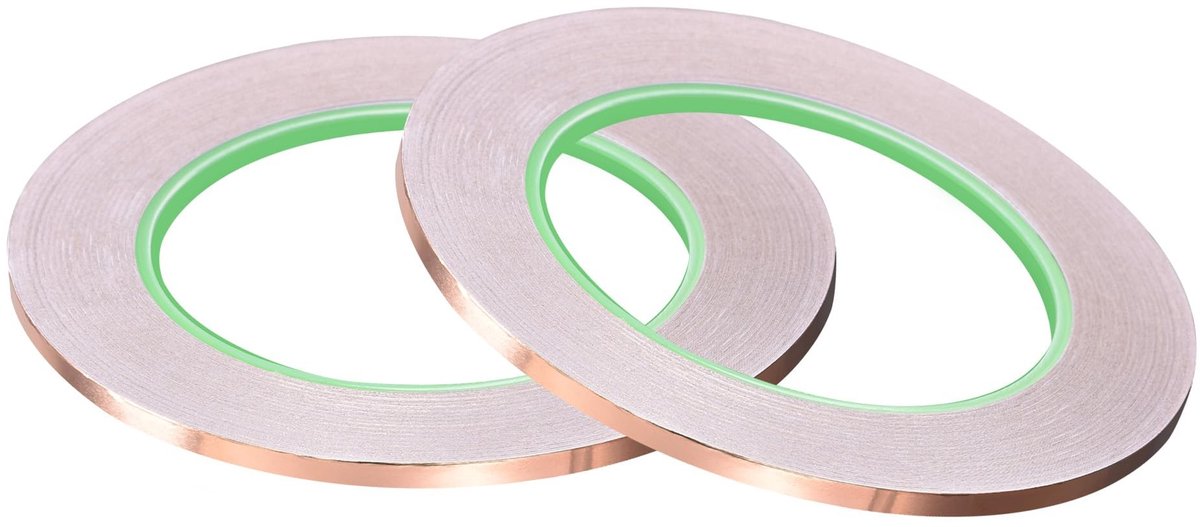 Dailygoody - Dubbelzijdig Plakband van Koper - Voor Gitaar en Handwerk - Hoge Temperatuurbestendigheid - 4 mm x 30 m - Afscherming - Ideaal voor E...