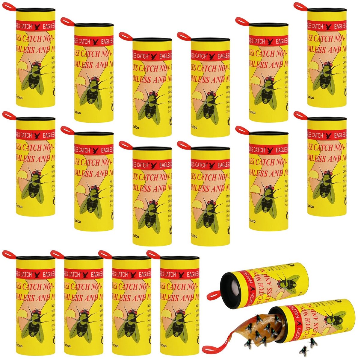 Dailygoody - 18 Pack Pesticide Free Fly Papier - Vliegengifvrij - Effectieve oplossing - 19,1 x 10,6 cm - Muggenbestrijding - Ideaal voor b...