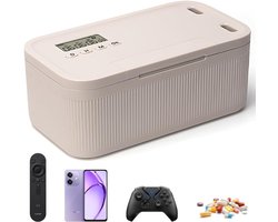 Professionele Time Lock Box met Timer - Kluis - Opbergdoos - Kitchen Safe - Telefoongevangenis voor Smartphone & Gaming - 23.9 x 13.1 x 9.6 cm - meer Focus & Zelfdiscipline - Beige