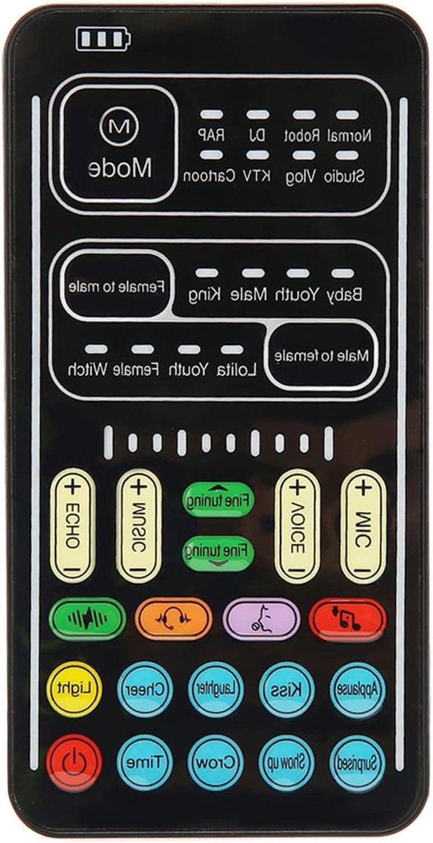 Geluidskaart Voice Changer - Stemvervormer Audio Mixer - Live Streaming Aanpassen - 8 Stem Effecten - 85 Gram - Zwart