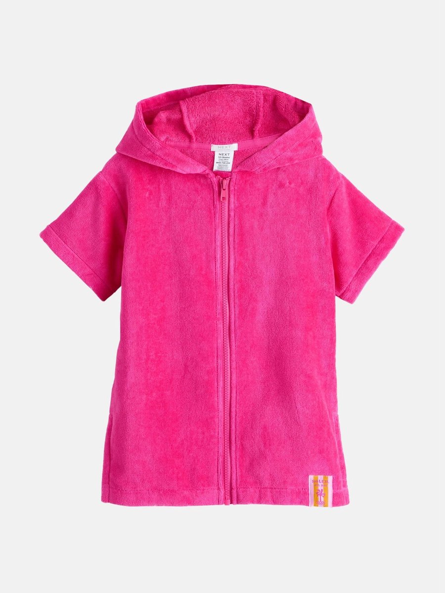 Next - Meisjes - Poncho van badstof met rits - Roze