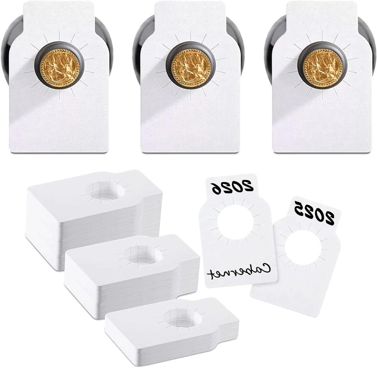 Hergebruikbare Wijnfles Labels, 100 Stuks, Witte Kraft Papier Etiketten voor Wijn, Flessenmarkering en Wijnkelder Organisatie