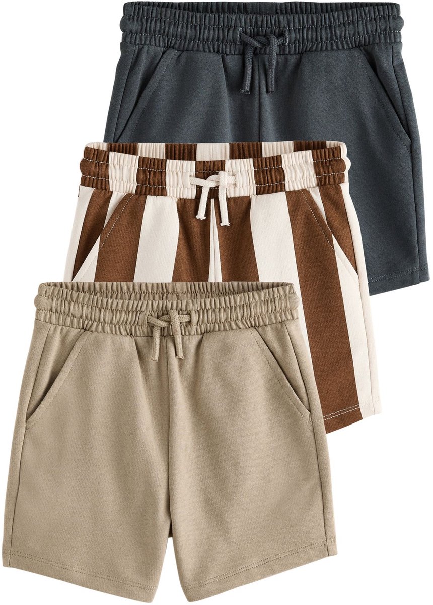 Next - Jongens - Set van 3 jersey shorts - Bruin