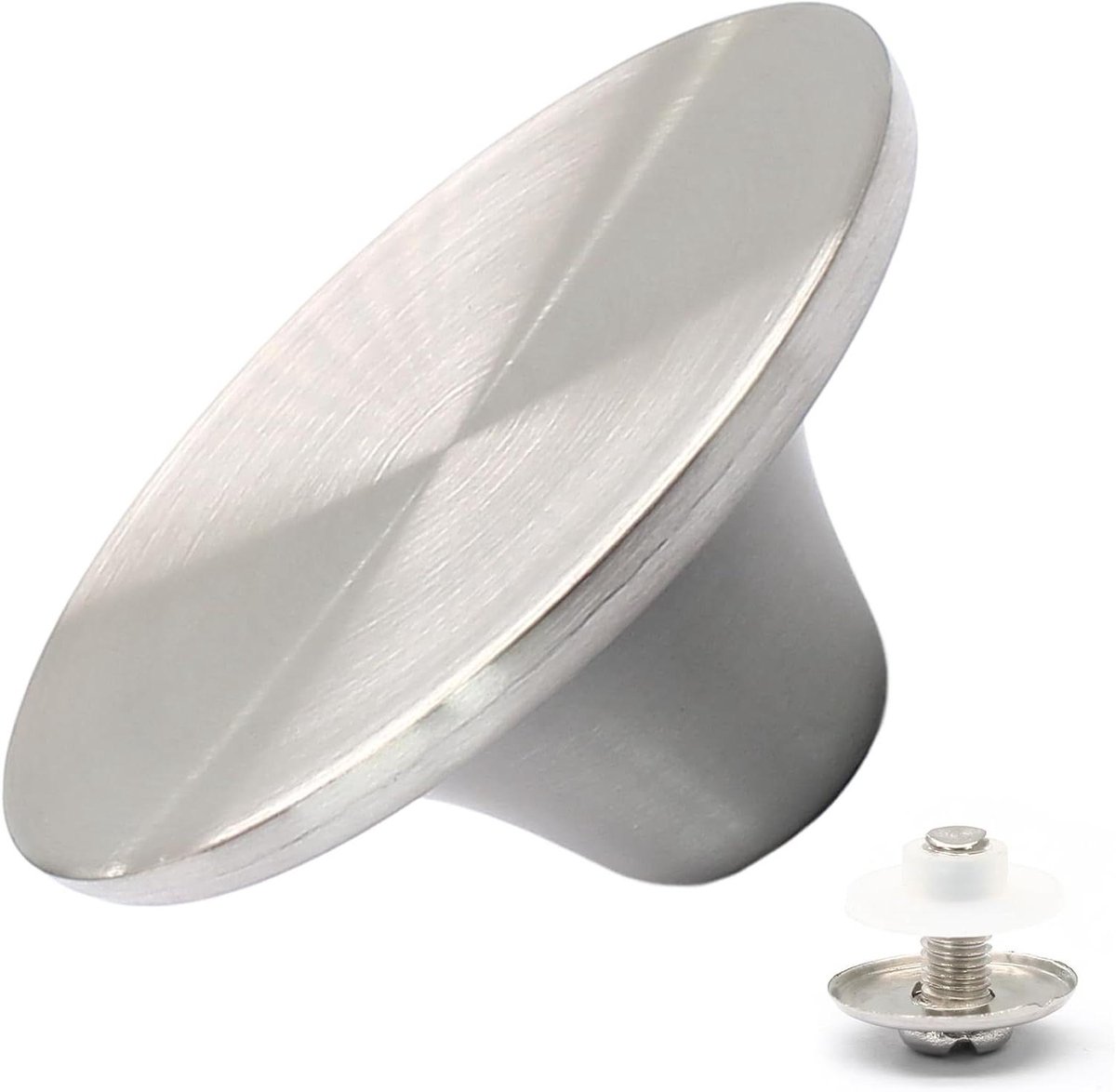 Oven Knop Vervanging - Dekselgreep Pan - Deksel Reparatie - Roestvrij Staal - 52 mm - Chro