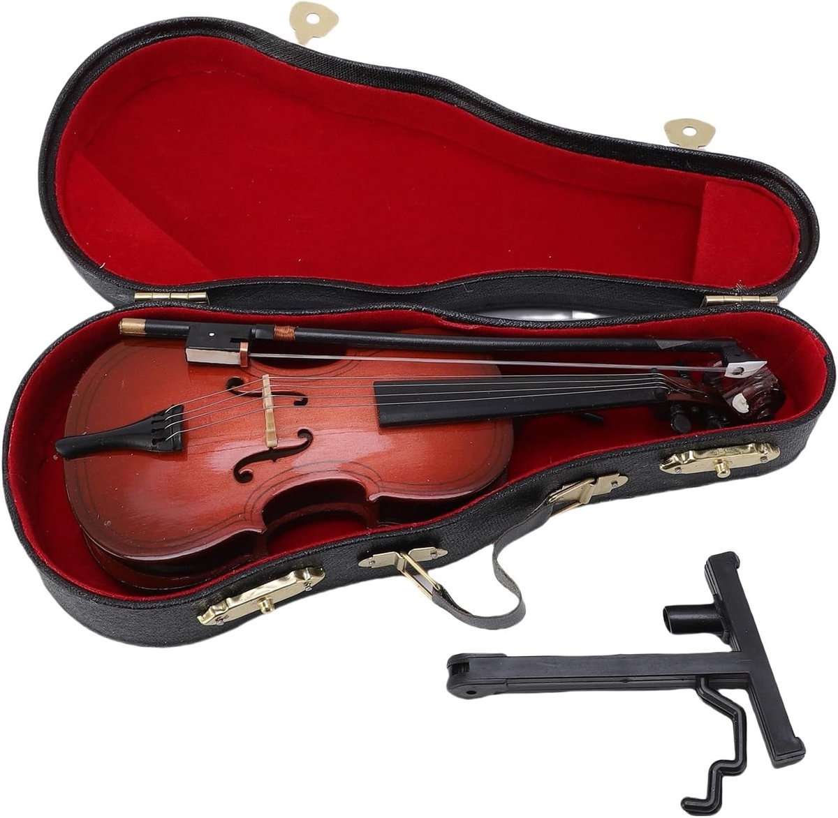 Miniatuur Houten Cellomodel met Stand - Muzikaal Instrument Replica voor Poppenhuis Decoratie en Kantooraccessoires
