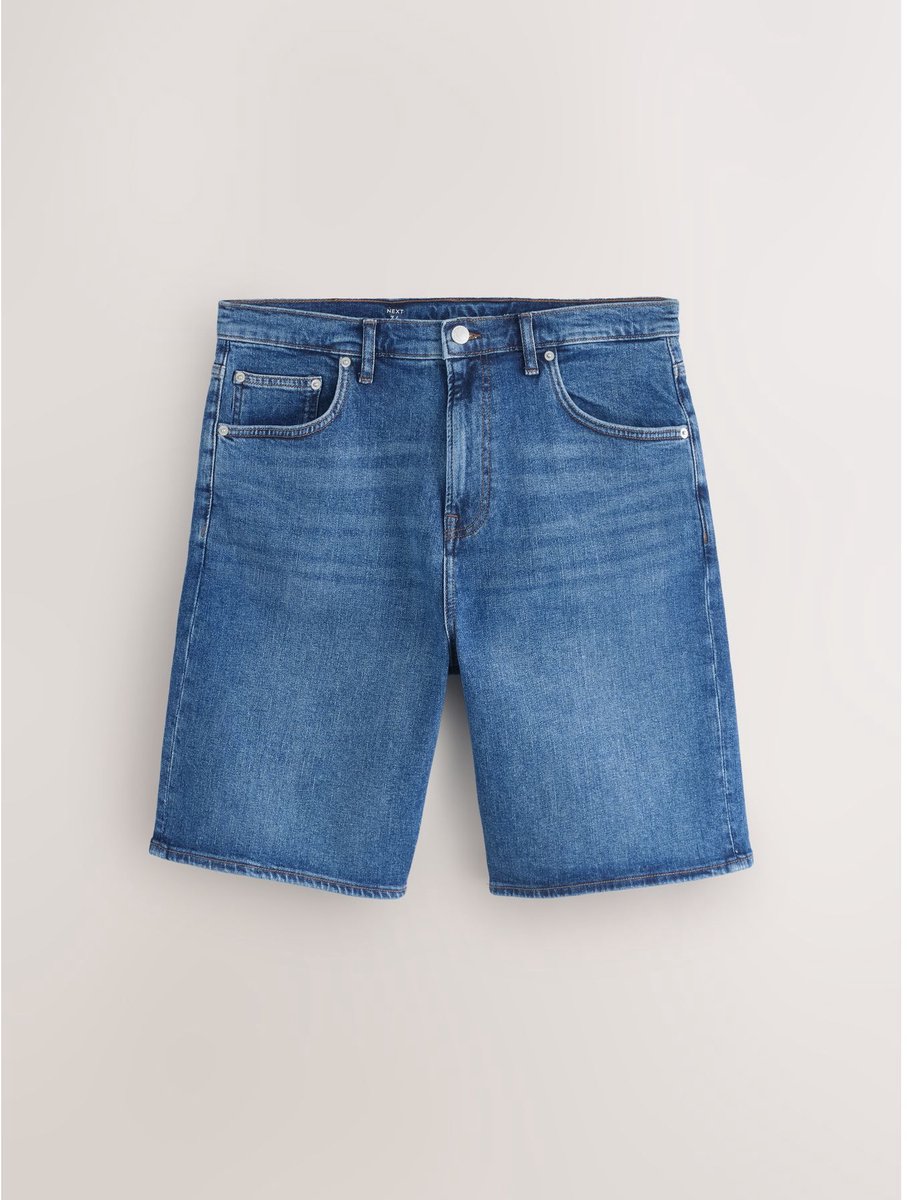 Next - Heren - Denim jortshort - Blauw