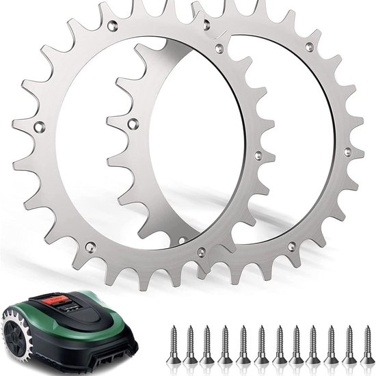 RVS spikes voor robotmaaiers - geschikt voor Bosch Indego XS 300 400 500 M700 - Zorgvuldig ontbraamd - inclusief verbeterde tractie voor robotmaaiers