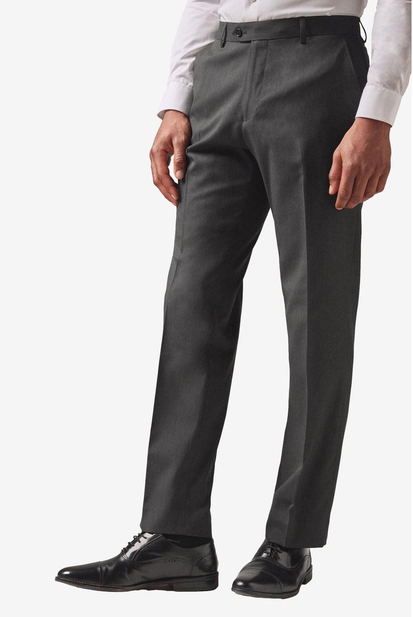 Next - Heren - Normale Pasvorm - Chique stretchy broek - Grijs