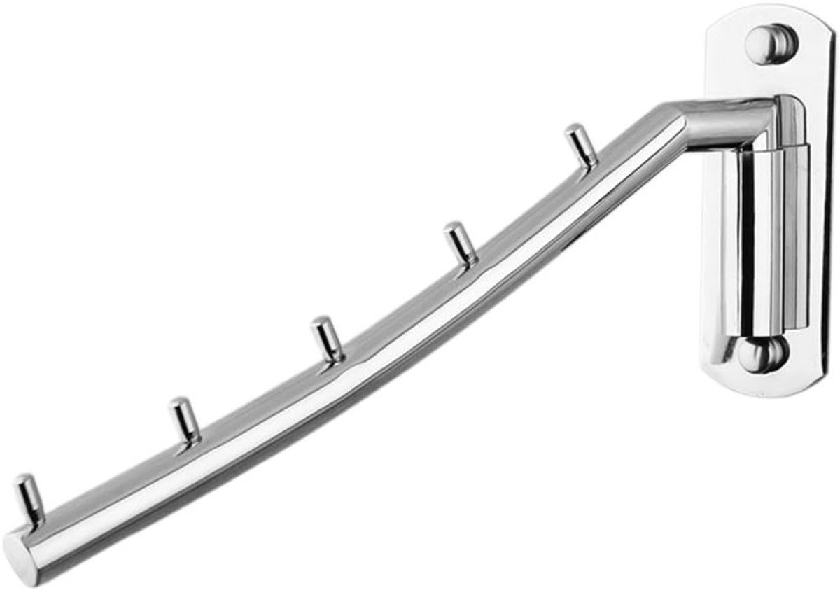 Vouwbare Wandgemonteerde Kledinghanger van RVS met Draaibare Arm en Ruimtebesparend Ontwerp voor Organisatie van Kleding