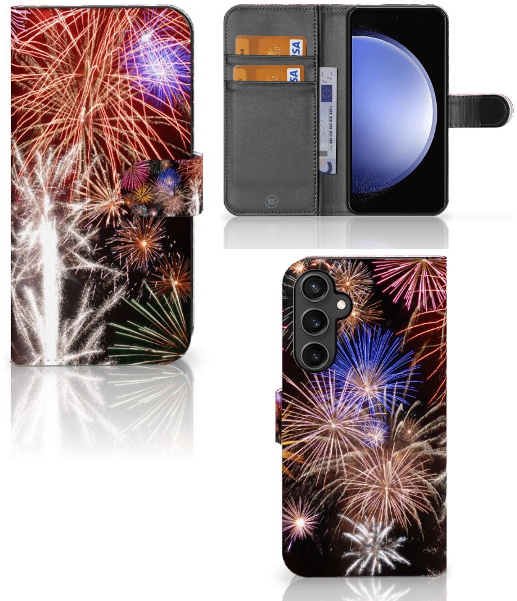 Samsung Galaxy S23 FE Wallet Case met Pasjes Vuurwerk