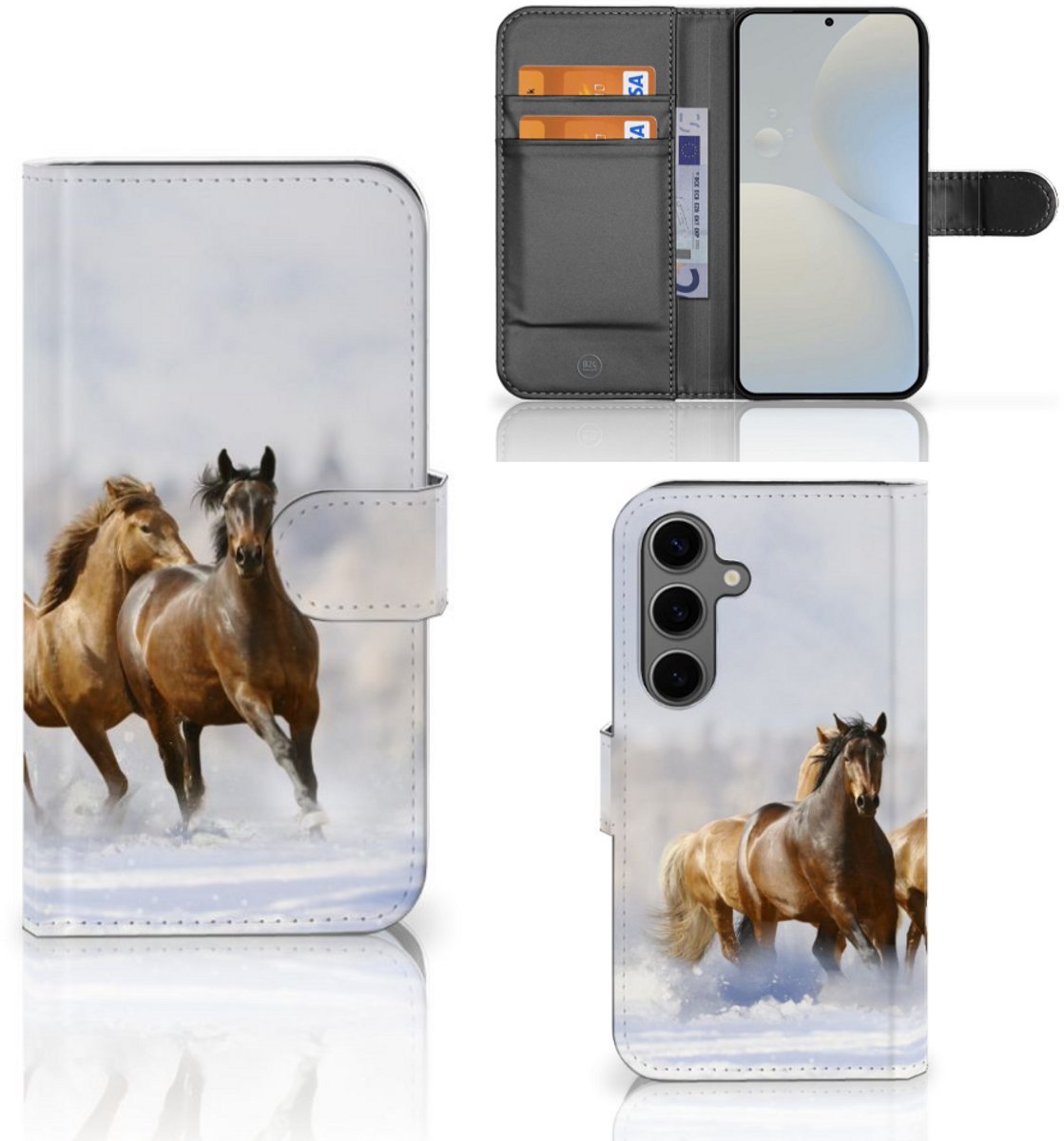 Samsung Galaxy S25 Telefoonhoesje met Pasjes Paarden
