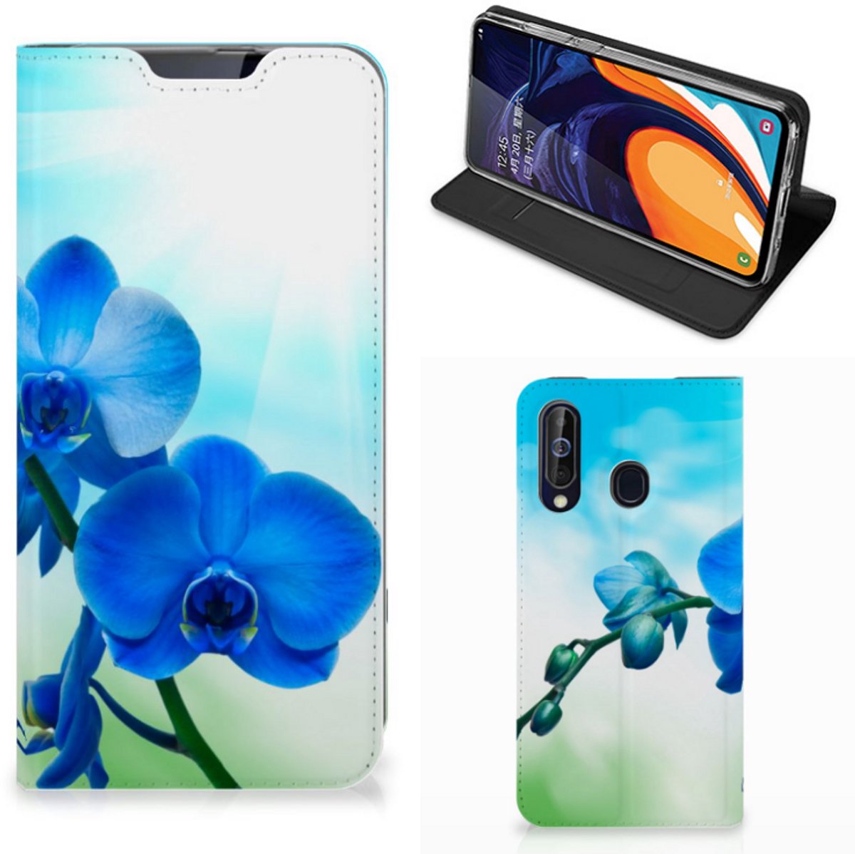 Samsung Galaxy A60 Smart Cover Orchidee Blauw - Cadeau voor je Moeder