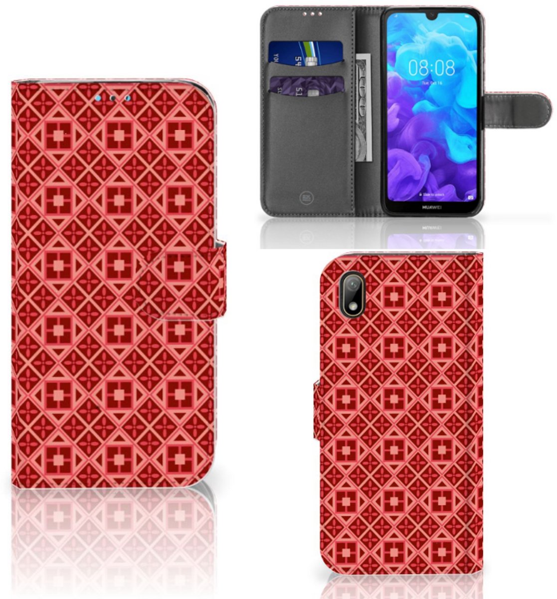 Huawei Y5 (2019) Telefoon Hoesje Batik Rood