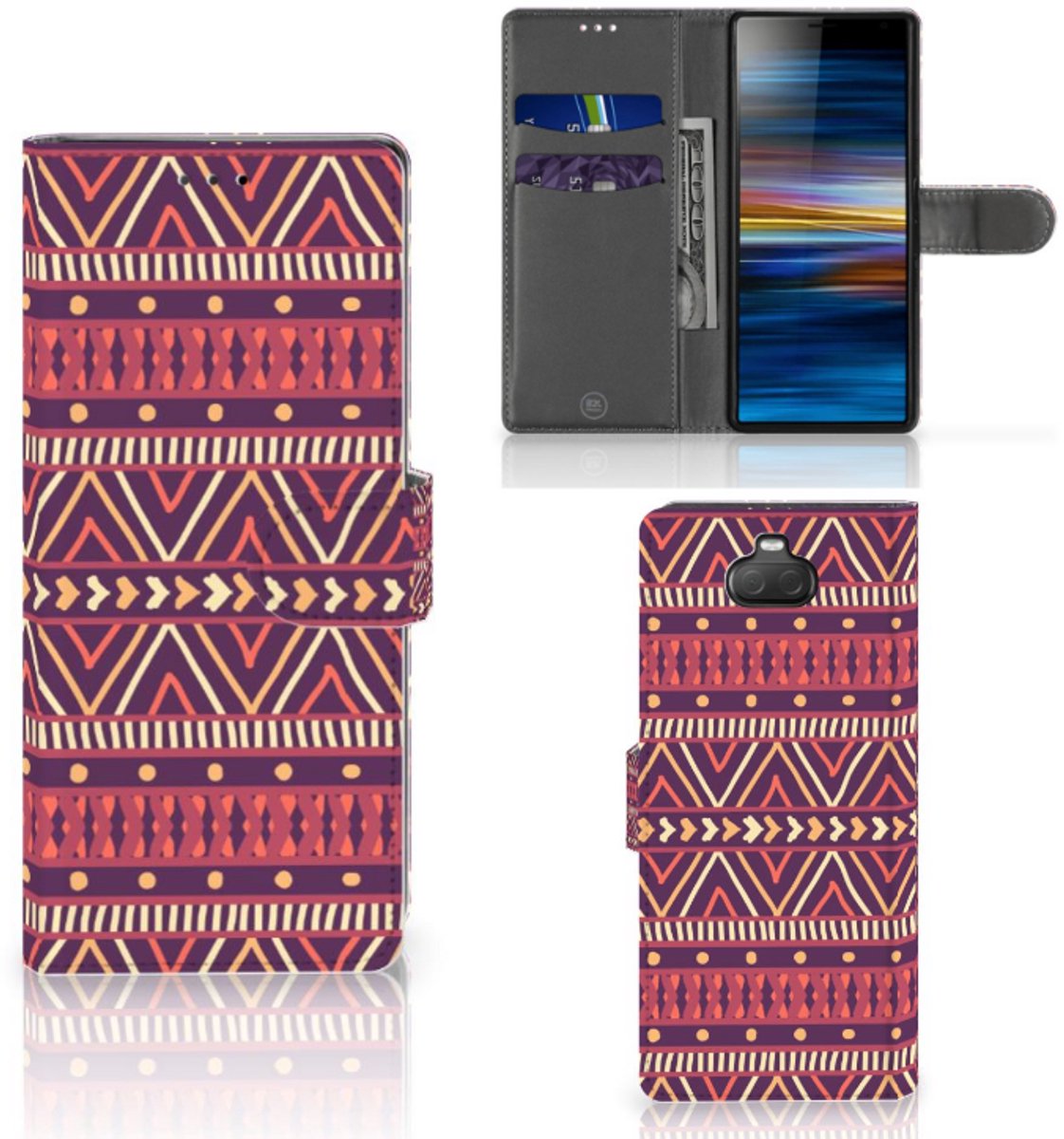 Sony Xperia 10 Telefoon Hoesje Aztec Paars