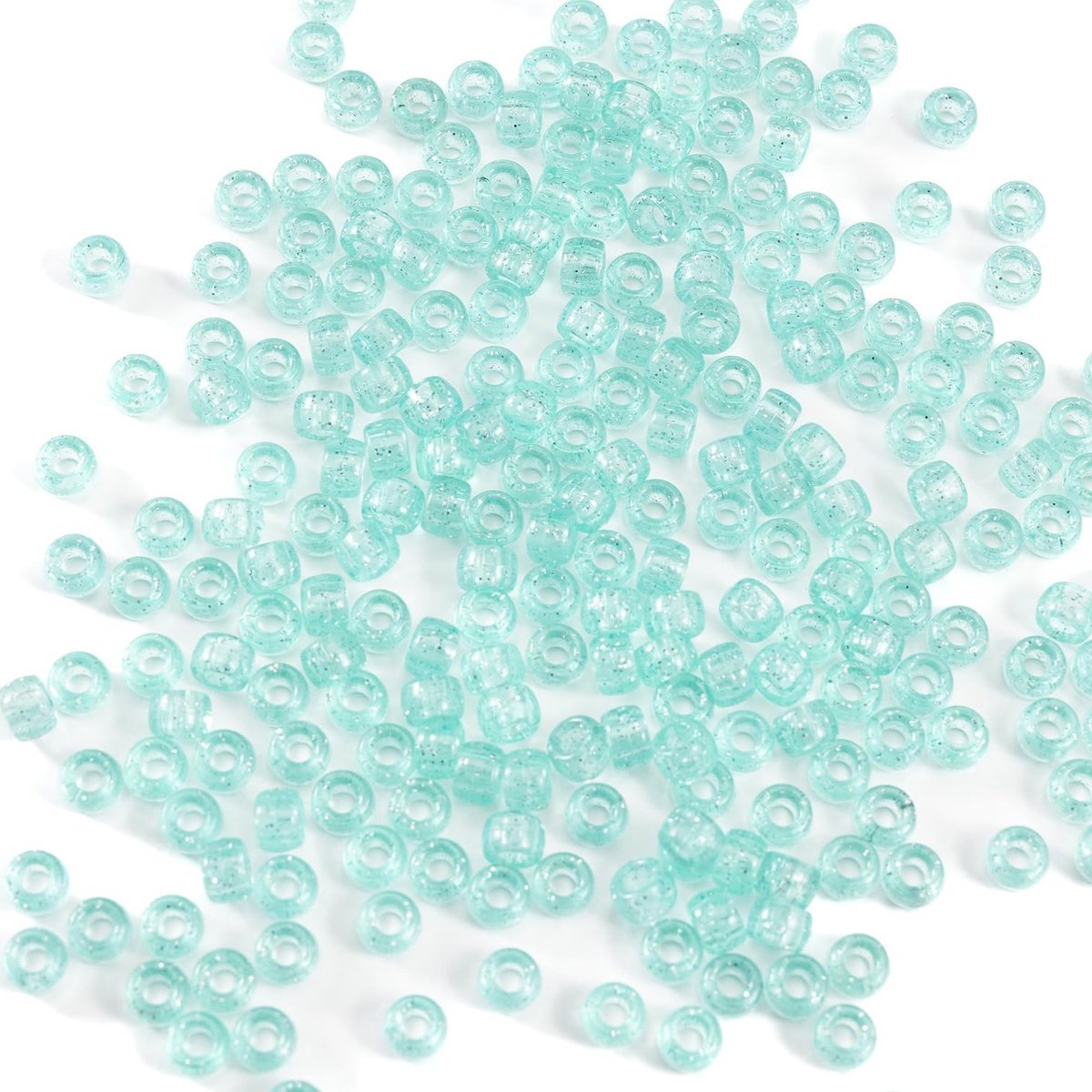 1000 Stuks Acryl Transparante Lichtgroene Pony Beads 6x9mm Grote Gat Kralen voor Vriendschapsarmbanden, Kettingen en Sieraden Maken