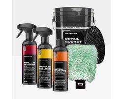 Detailrs Basic Washbucket - Autoshampoo - Auto Wassen - Wasemmer Auto - Autowax - Microvezel Washandschoen Auto - Compleet Waspakket - Car Detailing - Auto Detailing