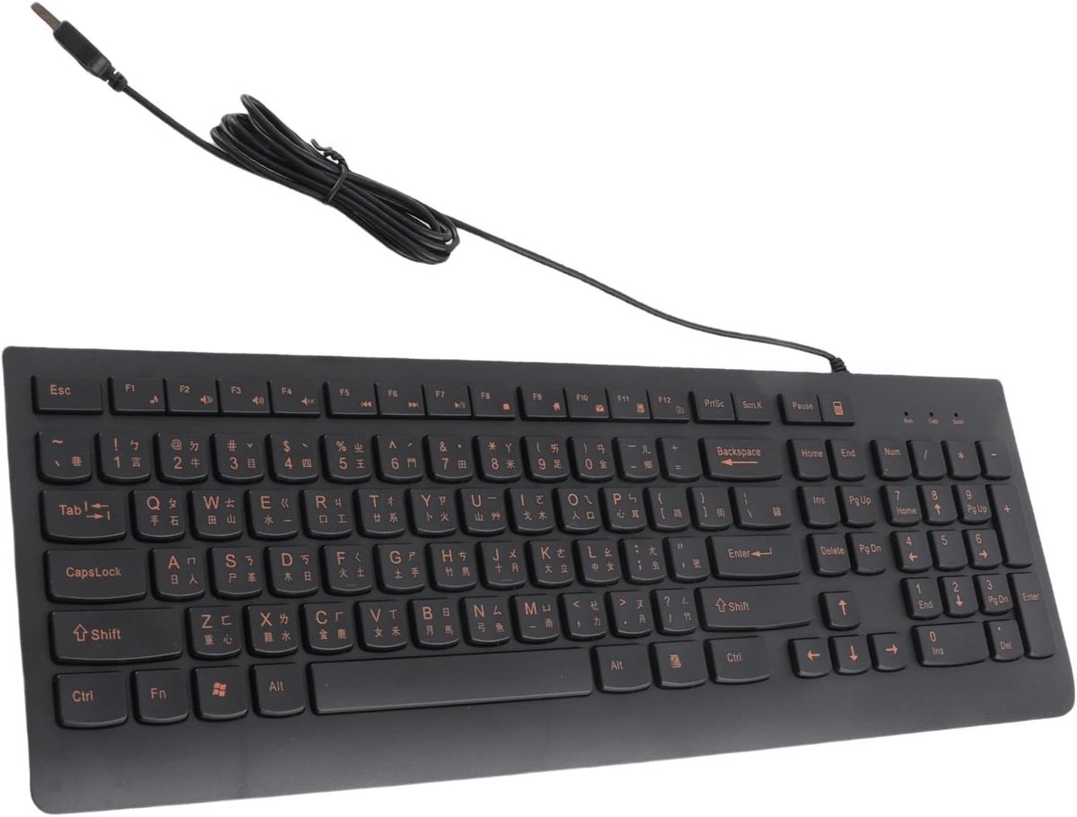 Chinese Taiwanese Keyboard - USB Wired Computer Keyboard with Numeric Keypad - Compatibel met PC en Laptop - Voor 7/2000/Vista/XP