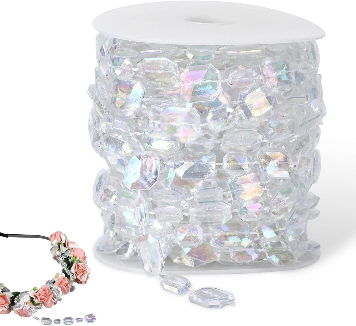 Prachtige 10 Meter Lange Crystal Bead Garland met Diamanten en Acryl Kralen voor Decoratie