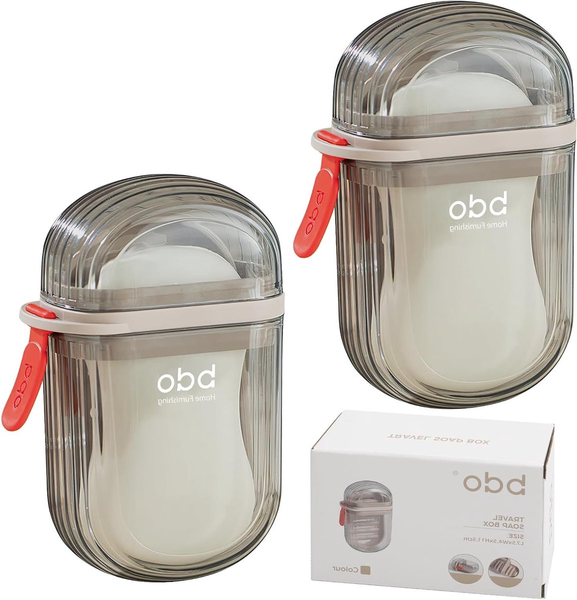 Set van 2 Waterdichte Reiszeepdozen, Ronde Zeepdozen met Afvoergat, Lekvrije Oplossing voor Badkamer en Reizen