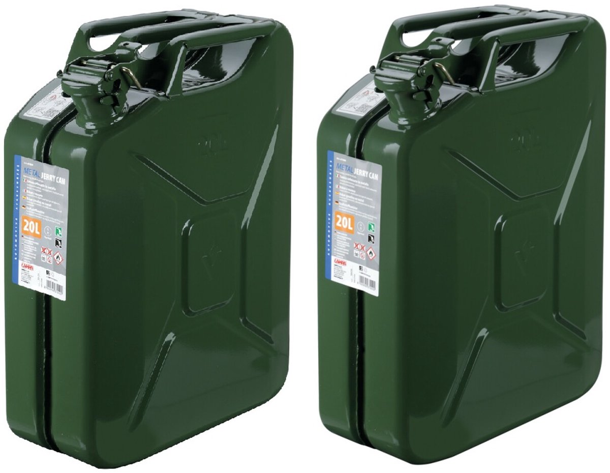 2x metalen jerrycan - 20 L