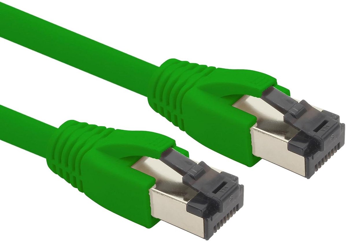 Netwerkkabel Cat 8 - LAN Kabel Ethernetkabel - Snelle Dataoverdracht - Dubbel Afgeschermd - 15 meter - Groen