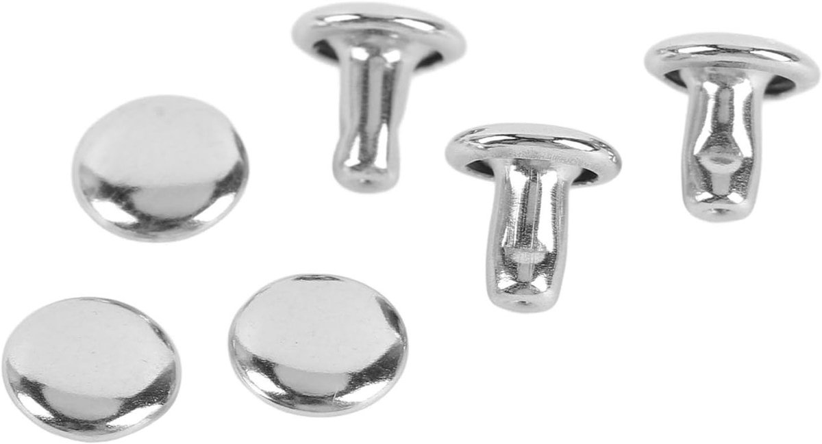Dubbele deksel roestvrijstalen klinknagel 6x6mm voor kleding, accessoires en reparaties