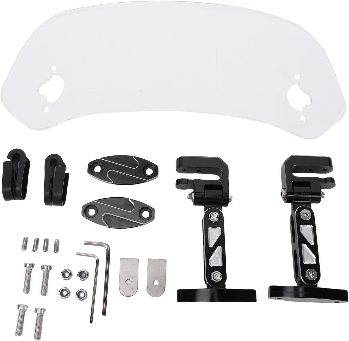 Verstelbare Windschermverlenging voor Motoren, Spoiler Winddeflector, Transparant en Geschikt voor Z750, Z800, ER6F, KLR 650 en VStrom 650 XT