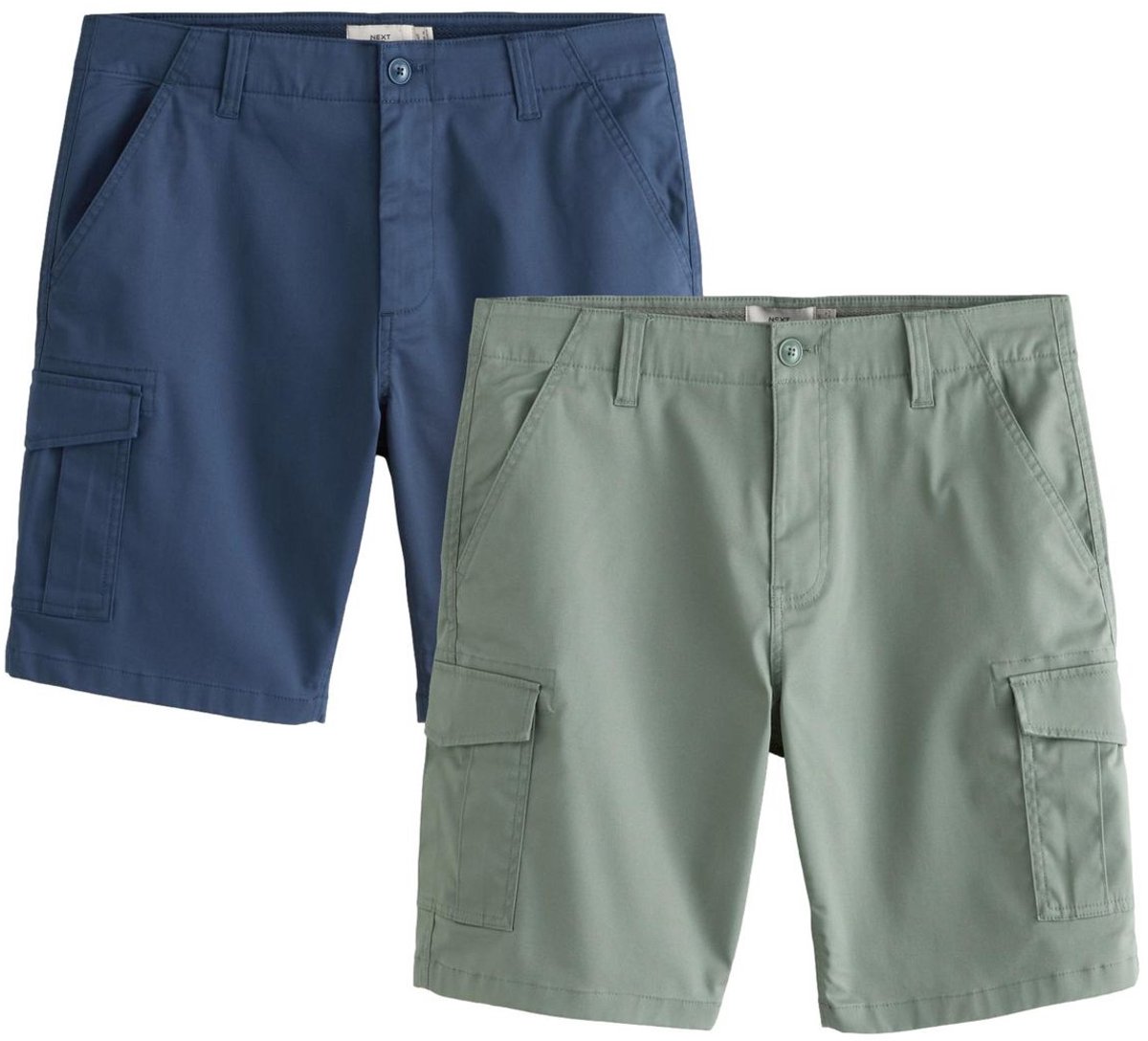Next - Heren - Stretchy Korte cargobroek - Blauw