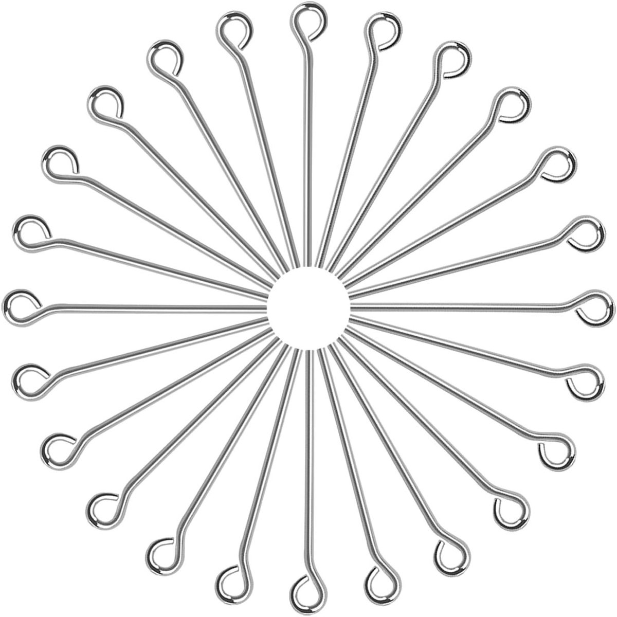 200 Stuks Rvs Rivets met Oog voor Oorbellen en Sieraden Maken - 20mm Tickle Pens voor Creatieve Projecten