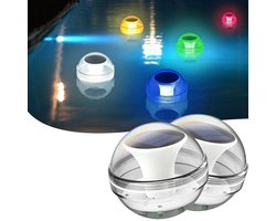 Set van 2 drijvende zwembadlampjes, LED-zonnelampen met RGB-kleurverandering, waterdichte lichtgevende ballen, drijvende lampjes Geschikt voor zwembaden, boilers en tuindecoratie.