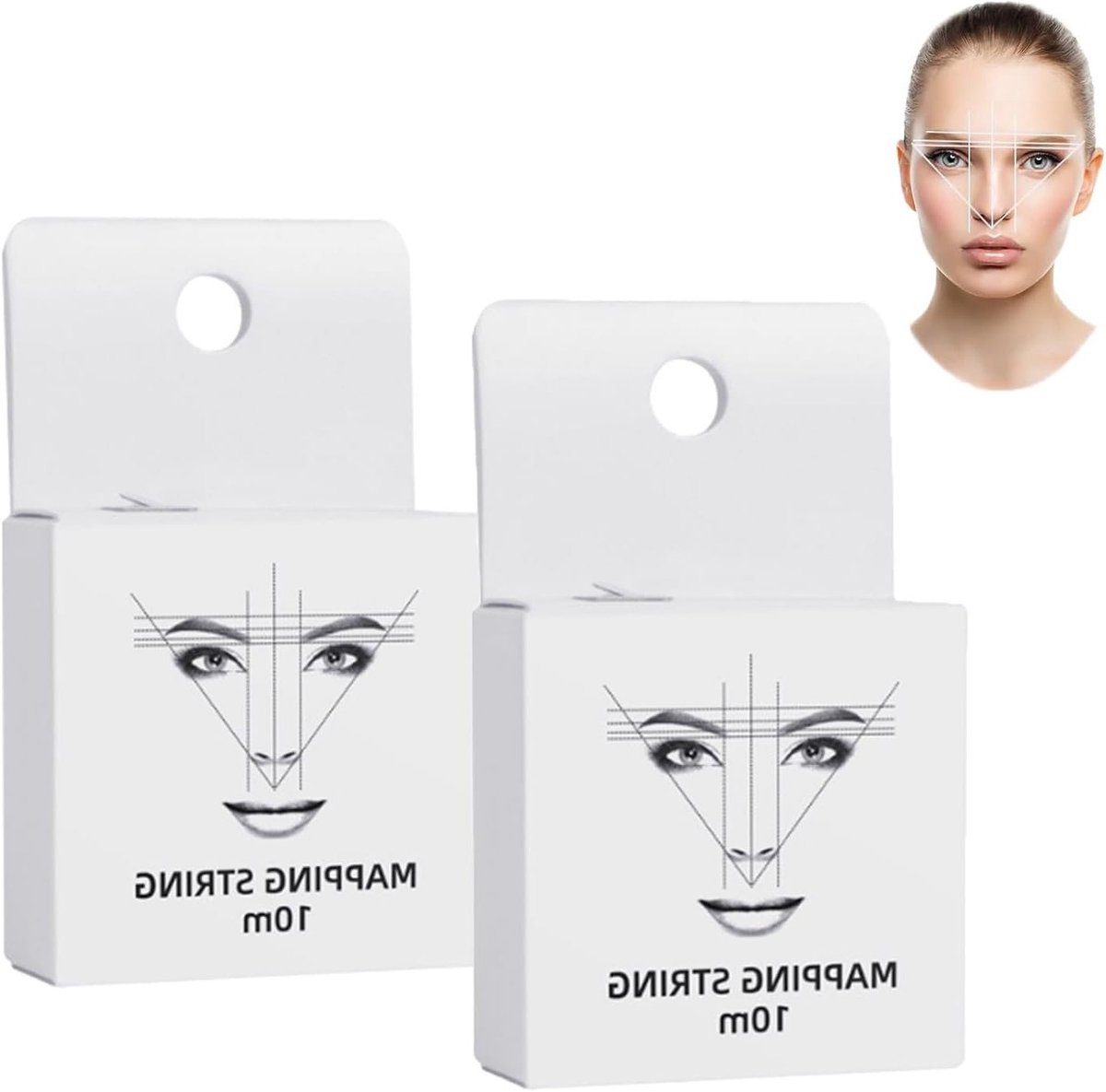 Microblading Markering Draad en Mapping Touw voor Precisie, Tattoo Accessoires en Meetgereedschap voor Semi-Permanente Wenkbrauwen (Wit)
