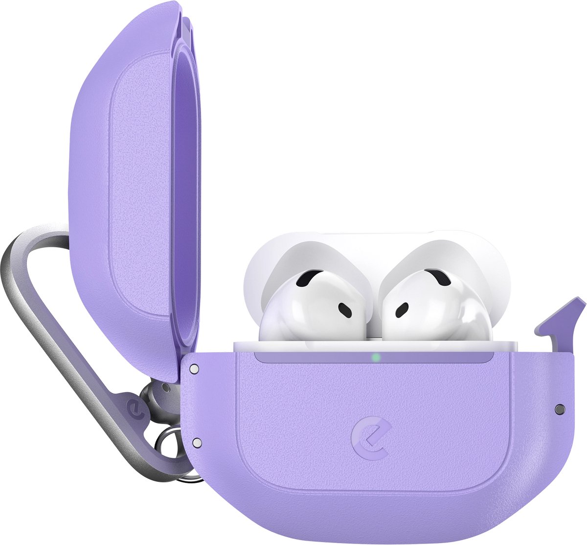 Keybudz Element Hoesje AirPods 4 – 3 Meter Waterdichte & Stofdichte Bescherming – Draadloos Opladen Compatibel – Milieuvriendelijk Ontwerp met 70% Gerecycled Materiaal - Paars