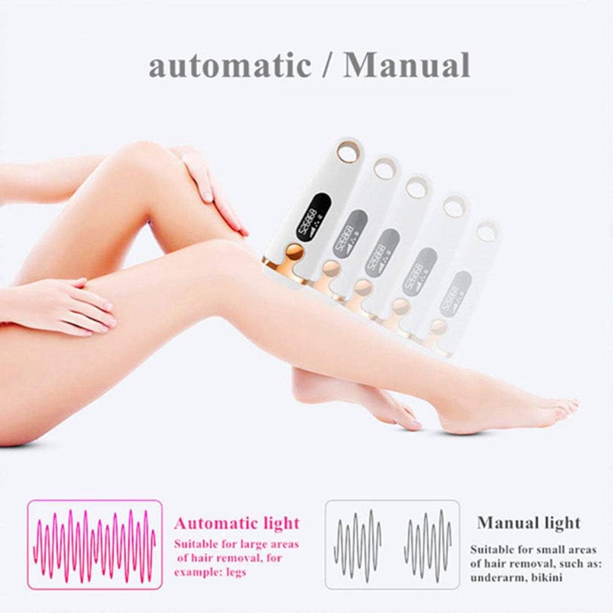 HORCONDORM S.R.L. IPL Laser Ontharing Apparaat Permanente Pijnloze Remover Vermindering van Haargroei voor Vrouwen en Man Thuis Hele Lichaam Oksels Rug Benen Armen Gezicht Bikini Lijn, Met koord thumbnail 2