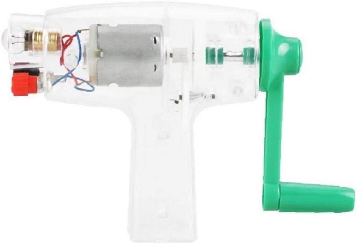 Noodstroom Generator - Dynamo Hand Crank - Noodsituaties Stroom - Mechanische Energie Opwekking - 5x5x5 cm - Transparant