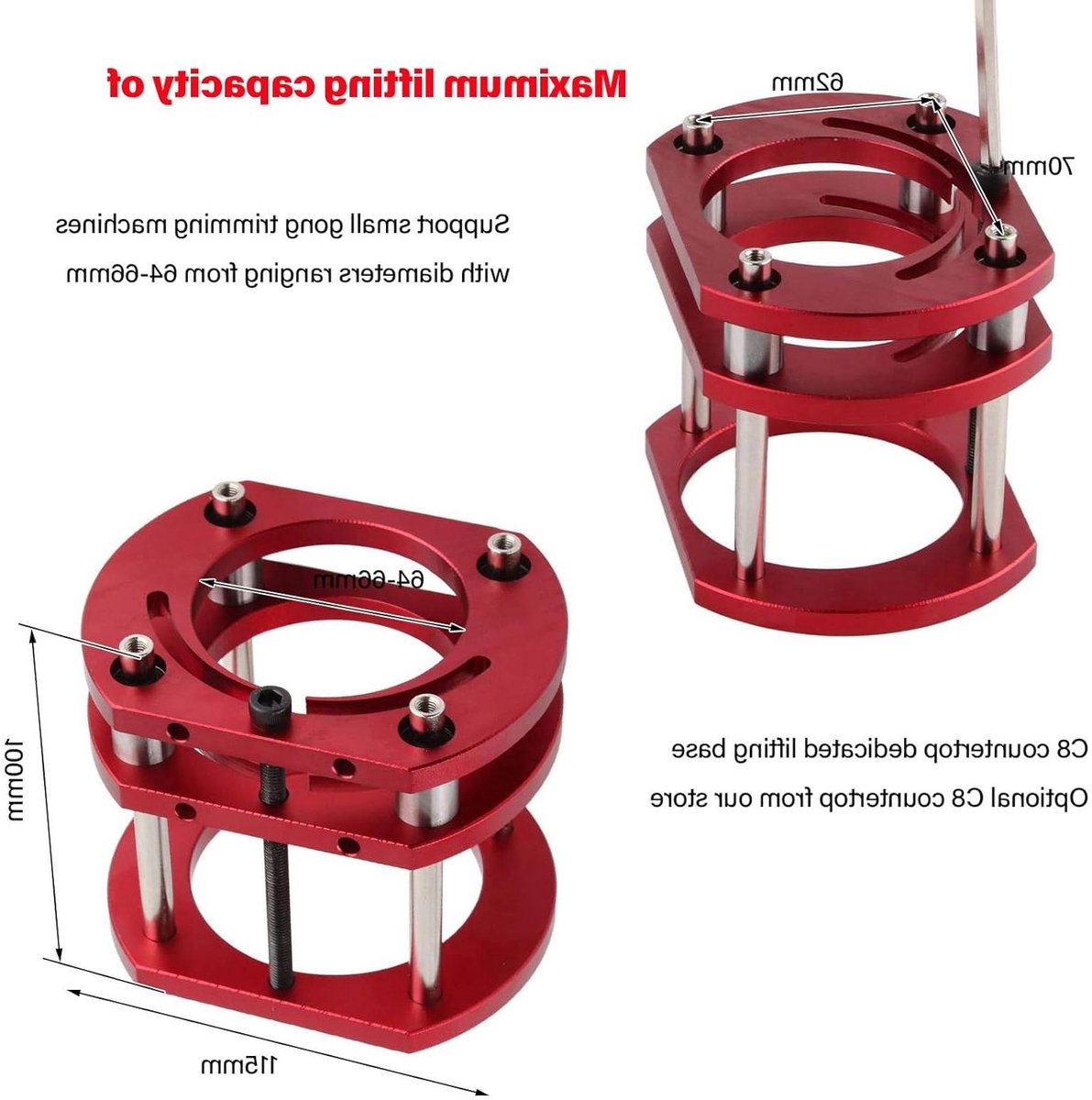 Router Lift Systeem - Heftafel Router - Houtbewerking Precisie - 4 Vergrendelingsmodi - 51 mm Hefhoogte