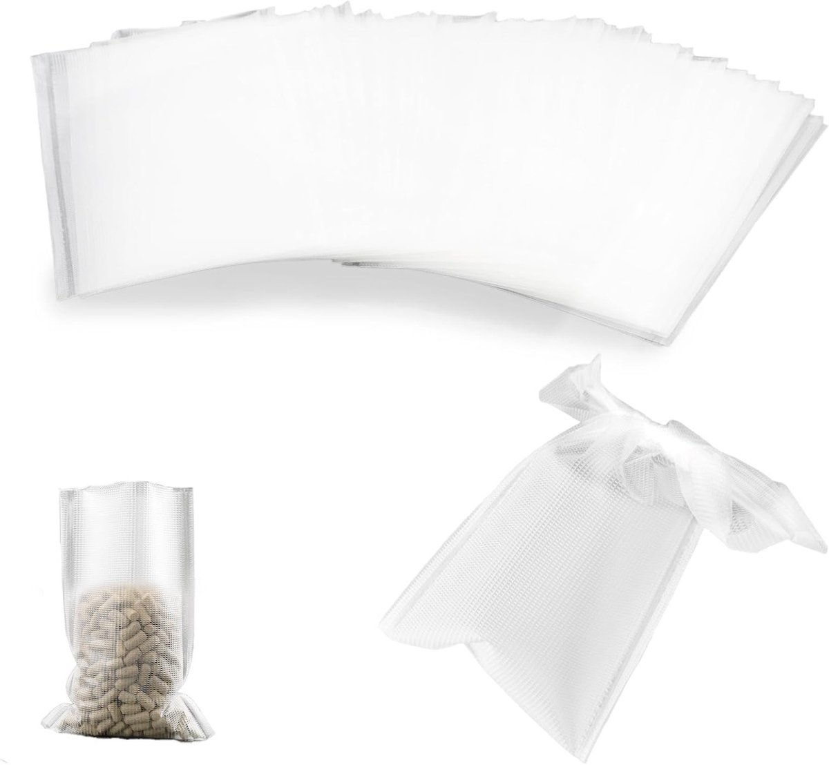 Wateroplosbare PVA Zakjes 70 x 100 mm - 50 Stuks Snelle Oplossing voor Vissen, Pellets en Karperaas