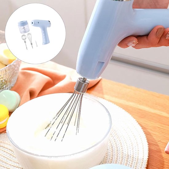 Handmixer Elektrisch - Keukenmachine Klopper - Efficiënt Mengen - Compact Ontwerp - 12x12 cm - Blauw — afbeelding 2